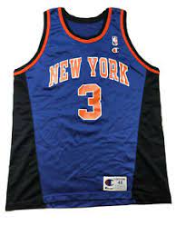 Nwt $90 nike new york knicks nylon track jacket, nba, full. John Starks Champion New York Knicks Jersey 3 Nba Rare Vintage 90s 48 Jordan Ebay