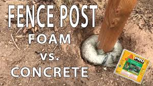 Pour 6 of gravel or crushed stone into the bottom of the hole. Foam Vs Concrete Fence Post Setting Youtube