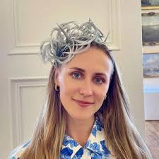 Silver Feather Fascinator Millinery Burlesque Headband Wedding Hat Hair  Piece