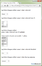 Tutorial Form Html Fungsi Dan Cara Penulisan Tag Select Form Html Duniailkom
