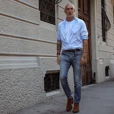 Jeans will be perfect for any occasions, so you can boldly pair jeans with chelsea boots and add a turtleneck or simple sweater to them, a tweed or navy blue wool jacket or coat over it and a clutch or tote. Light Blue Jeans With Brown Chelsea Boots Outfits For Men 59 Ideas Outfits Lookastic