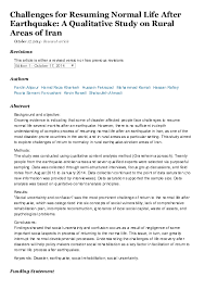 Nowadays, the problem of intellectual property has turned into one of the most aggravated topics of the disputes among the modern society. Pdf Challenges For Resuming Normal Life After Earthquake A Qualitative Study On Rural Areas Of Iran Fardin Alipour And Hassan Rafiey Academia Edu