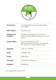 Code (iebc), or the international residential code (irc)? Iebc Post Election Evaluation Report For 2017 Kenya Elections The Elephant