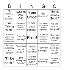 I love the book and the movie the help.if you haven't seen it yet i highly recommend it. Famous Movie Quotes Bingo Card