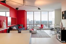 Go with a minimal fireplace. Open Kitchen Living Room Essential Modern Red Black And White Modern Living Room New York By Depole Design Llc Houzz