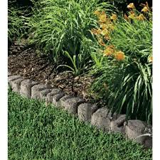 Steel landscape edging keeps a clean line between grass and garden beds. Alameda 12 In L X 4 In W X 4 In H Concrete Straight Edging Stone Lowes Com Edging Stones Lawn Edging Landscaping With Rocks