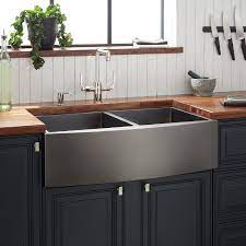 33 Atlas Stainless Steel Farmhouse Sink Curved Apron Gunmetal Black Farmh Stainless Steel Farmhouse Sink Farmhouse Sink Kitchen Stainless Farmhouse Sink
