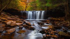 4k ultra hd earth/nature wallpapers. Forest Waterfall Rocks Red Leaves Autumn Scenery 4k Ultra Hd Wallpaper Wallpapers13 Com