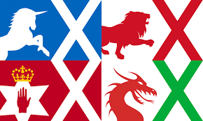The irish cross has not been added until 1801, when ireland became a member of the united kingdom. Flags Of England Scotland Wales And Northern Ireland If The Uk Breaks Up Vexillology
