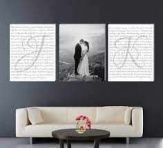 Set Of 3 Wedding Vows Canvas Anniversary Gift Canvas With Photo Black And White Photo Canvas Set V Wedding Vows Canvas Wedding Vow Art Bedroom Art Above Bed