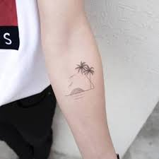 Left leg sunset palm tree tattoo. Tattoo Tagged With Tree Small Sunset Single Needle Line Art Hongdam Tiny Palm Tree Ifttt Little Nature Inner Forearm Fine Line Inked App Com