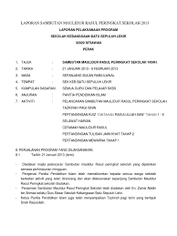 Berita tentera darat malaysia, bil 89 /julai 2000. Laporan Sambutan Maulidur Rasul Peringkat Sekolah 2013