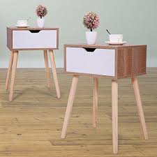 Modern Design Bedside Table Set Of 2 Night Stand Cabinet With Drawer Storage Wooden Bedroom Wooden Bedroom Furniture Bedside Table Design Bedroom Night Stands