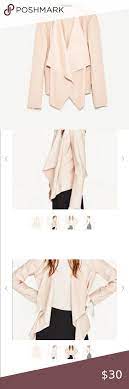 Zara Faux Leather Waterfall Jacket Waterfall Leather Jacket Zara Clothes Design