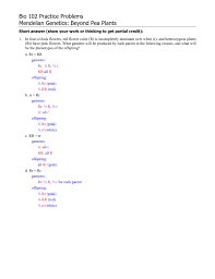 In mirabilis jalapa, the red and white flowers are crossed to produce pink flowers. Bio 102 Practice Problems Mendelian Genetics