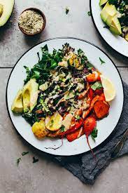 Roasted Rainbow Vegetable Bowl Minimalist Baker Recipes Recipe Recipes Veggie Bowl Food