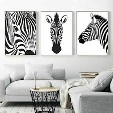 Black And White Zebra Animals 3 Pcs Canvas Printed Wall Poster Art Home Decor In 2020 Zebra Wall Decor Zebra Wall Art Zebra Wall