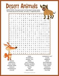 Desert Animals Activity Word Search Fun Desert Animals Desert Animals Activities Afterschool Activities