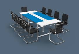 Conference table and chairs set. Conference Table Set Anja280i With Induction Charging Station Blue White 10 Chairs Marina Topregal