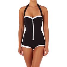 Black And White One Piece Swimsuit Seafolly Block Party Retro Maillot Swimsuit Black Trendy Swimsuits Stylish Swimsuits Swimsuits