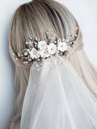 Aliexpress carries many wedding hair with veil related products, including remy hair for sale , kinky twist hair for. Wedding Flower Comb Pearl Hair Comb Floral Hair Comb Flower Etsy