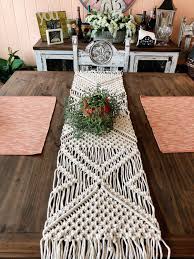 Decor Dining Macrame Runner Table Macrame Table Runner Table Runner Dining Decor Macrame Table Runner Macrame Projects Macrame Design