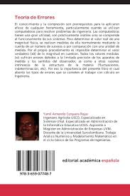 Ahora llegamos a el lugar donde buscamos el modelo matemático asi' es como encontramos nuestro modelo matemático. Amazon Com Teoria De Errores Aspectos A Tener En Cuenta Cuando Se Realizan Calculos En Ingenieria Spanish Edition 9783659077487 Cerquera Rojas Yamil Armando Cerquera P Juan David Books
