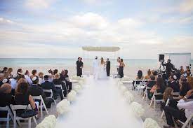 Monochrome Wedding At The W South Beach Chris Weinberg Events Miami Wedding Planner Beach Wedding Yellow Wedding Beach Ceremony Beach Wedding White