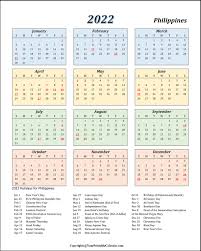 free printable philippines 2022 calendar with holidays pdf