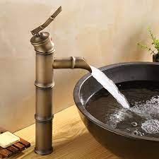 Antique street drink water source. Bamboo Style Faucet Water Pump Looking Bathroom Faucet Antique Brass Finish Bathroom Sink Tap