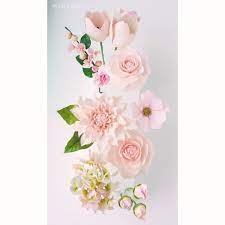 Mixed Pink Sugar Flowers By Petalsweet Tulips Cherry Blossoms Dahlia Cosmos Camellia Sweet Peas Sugar Flowers Tutorial Gum Paste Flowers Sugar Flowers