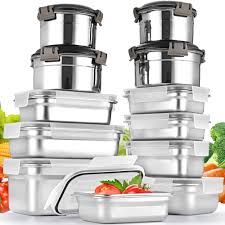 Cykorxicc 24 Pcs 304 Stainless Steel Food Storage Containers with Leakproof LidsAirtight leakproof containers for adultporn storageprivacy