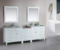 The london 92 double sink vanity set is constructed with solid wood and provides a contemporary design perfect for any bathroom remodel. Design Element Dec076d W 92 London 92 Inch Double Sink Vanity In White