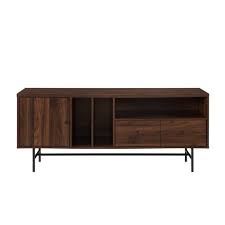 This stand is ideal for medium size office out there, and its sturdy composite wood construction offers long lasting durability. Modern Console With Record Storage Tv Stand For Tvs Up To 65 Saracina Home Target