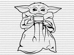 Baby Yoda Svg The Mandalorian The Child Baby Yoda Png Star Wars Svg Png The Child Png Buy T Shirt Design For Commercial Use Yoda Png Coloring Pages Clip Art