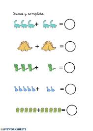 Sumas y adiciones, ejercicios y problemas, interactivos y online, para imprimir y descargar, faciles y dificiles, todos los niveles. Sumas Dinosaurios Ficha Interactiva Actividades De Dinosaurios Proyectos De Dinosaurios Actividades De Matematicas