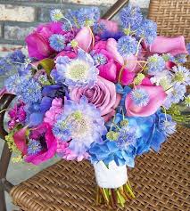 Here are some photos of the details that really added some nice i found some lovely little silver and rhinestone hearts and added them throughout her bouquet. Purple Blue Wedding Bouquets Better Homes Gardens