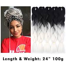 Well, kanekalon comes with a feel that resembles human or animal hair. Buy Naisier Black To White Ombre Jumbo Braids Crochet Braids Two Tone Ombre Color Hair Extension For Braiding Kanekalon Jumbo Box Braiding Hair 5 Pcs 24 Black White Online In Kuwait B07g5x7ftt