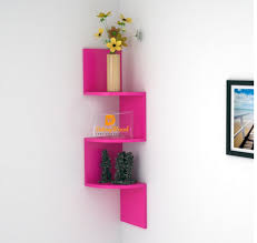 Floating shelves, stocked with pretty and personal pieces, are an easy way to transform a plain wall into a gorgeous and practical feature. Driftingwood Pink Zigzag Wall Mount Floating Corner Wall Shelves Rack Rs 1299 Set Id 16752826612