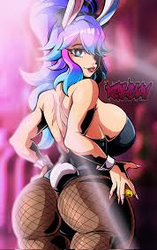 Rule 34 - 1girl Ass Back Back View Big Ass Bunnysuit Cottontail (vtuber) Female  Female Only Fishnet Legwear Fully Clothed Keyshaun Large Breasts  Light-skinned Female Light Skin Looking Back Sideboob Two Tone