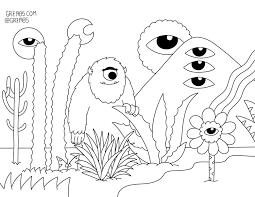Free, printable coloring pages for adults that are not only fun but extremely relaxing. Stickers Y Mas Desert Nature Monster 1 2 Coloring Pages