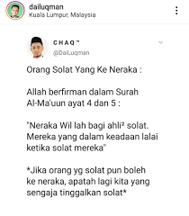 Ini perkara yang membatalkan sholat kita. Orang Solat Yang Ke Neraka Bukan Setakat Buat Settle Je Dai Luqman Kashoorga