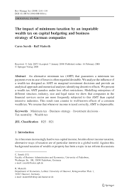The alternative minimum tax, a different way of calculating federal income tax, is designed to help ensure high earners pay their what is the alternative minimum tax (amt) and does it apply to you? Pdf The Impact Of Minimum Taxation By An Imputable Wealth Tax On Capital Budgeting And Business Strategy Of German Companies