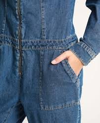 Combinaison pantalon dos nu épaules dénudées à lacets bow pour femme chic et élégante. Combi Pantalon En Jean Bleu Denim 140988683a06 Pimkie