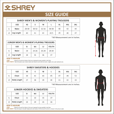Mens And Womens Size Guide Cricket Apparel Sizing