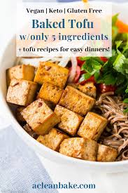 Quick And Easy 5 Ingredient Baked Tofu Recipe Recipes Dairy Free Recipes Easy Baked Tofu