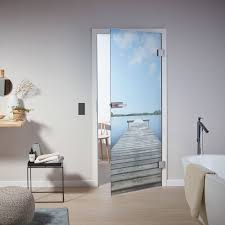 Glasturen Mit Individuellen Motiven Im Badezimmer Glastur Zuhause Interieur