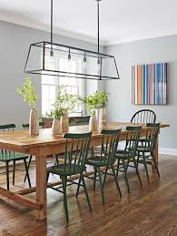 We Love This Home S Colorful Twist On Modern Farmhouse Style Large Farmhouse Dining Table Wooden Dining Table Designs Modern Farmhouse Dining