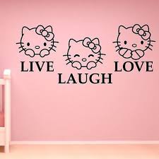 Hello Kitty Wall Art Sticker Live Laugh Love Bedroom Kids Vinyl Personalised Wall Decals Stickers Hello Kitty Bedroom Hello Kitty Rooms Hello Kitty House