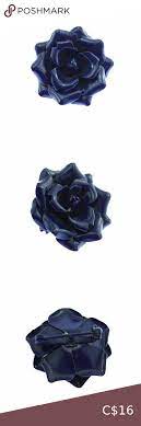 Vintage Blue Enamel Rose Brooch Vintage Brooch Jewelry Enamel Flower Brooch